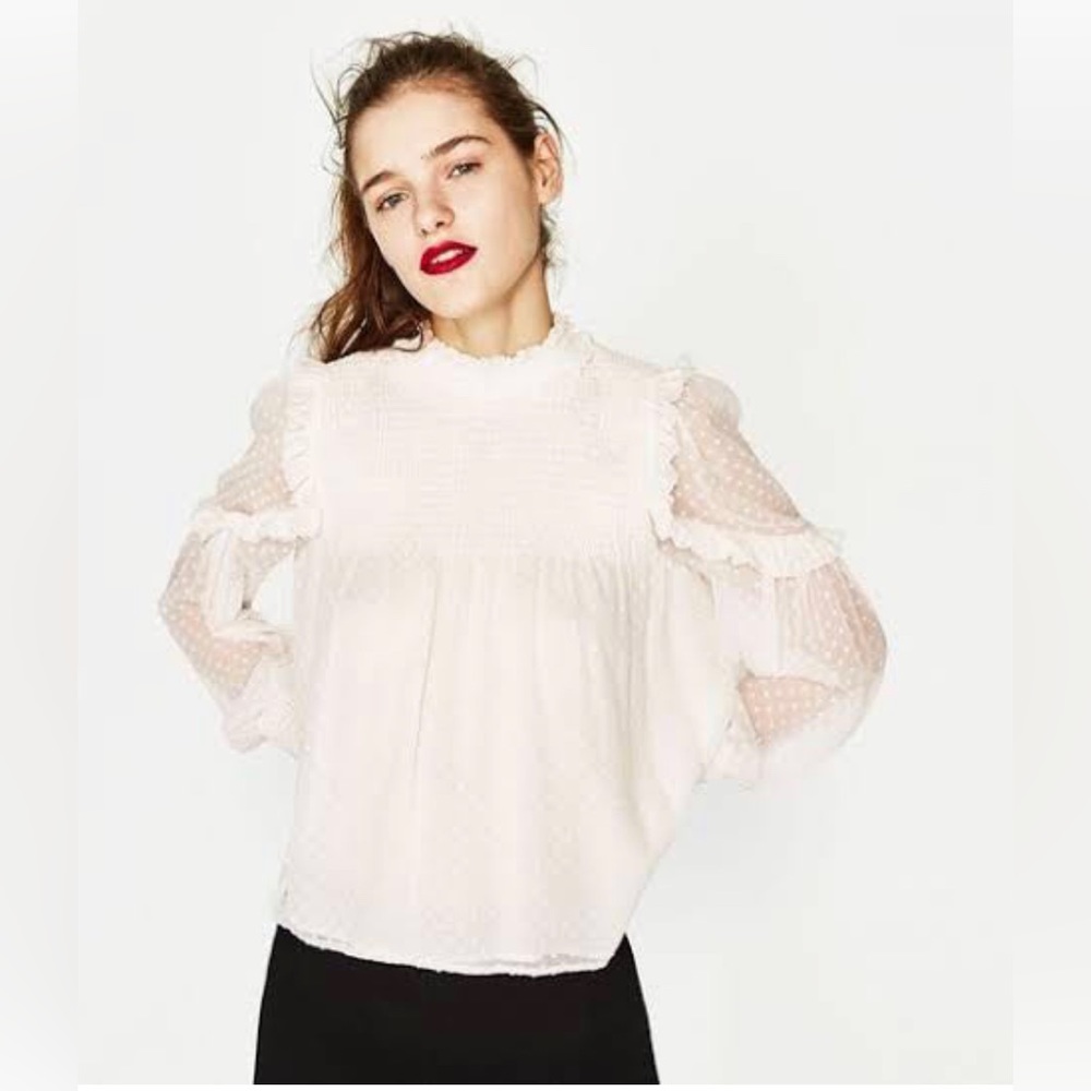 Zara Plumetis Top